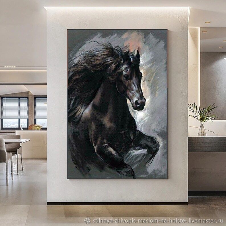 Современная картина маслом на холсте Конь Заказать картину с конем в ...