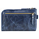 Leather clutch ' Logan '( blue antique). Clutches. Russian leather Guild. My Livemaster. Фото №4