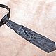 3D bow Tie made of genuine leather, 'Black lizard', Ties, Moscow,  Фото №1