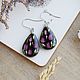 Jewelry resin earrings with real pink erica flowers, Earrings, Moscow,  Фото №1