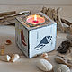 Candle holder wooden nautical style