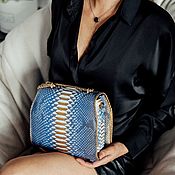 Сумки и аксессуары handmade. Livemaster - original item Leather shoulder bag made of genuine python leather premium line. Handmade.
