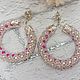Order Hoop earrings: Pink crystal. elena (luxus-stil). Livemaster. . Congo earrings Фото №3