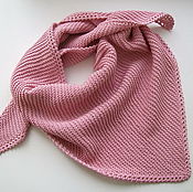 Комплект вязаный: шарф и шапка светло-серого цвета, пряжа Италия