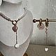 Серьги с подвесками из розового кварца и жемчуга. Серьги-кольца. Dinasty_jewels. Интернет-магазин Ярмарка Мастеров.  Фото №2