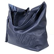 Сумки и аксессуары handmade. Livemaster - original item Leather String Bag - Leather Blue String Bag-Bag Bag Package T-shirt. Handmade.