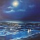 Moonlit night. canvas 50 by 60 cm, Pictures, Moscow,  Фото №1