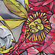 Шелковый шифоновый платок батик "Огненный пион", Платки, Самара,  Фото №1