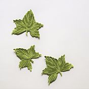 Для дома и интерьера handmade. Livemaster - original item Knit maple leaves (set green). Handmade.