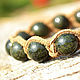 Shamballa bracelet with suede and stone serpentine. Talisman. Amulet. Guardian
