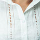  Блузка из льна | блузка для лета. Блузки. Студия вышивки 'Ришелье'. Ярмарка Мастеров.  Фото №6