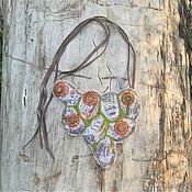 Украшения handmade. Livemaster - original item Boho-style Beaded neck Ornament Women`s Hryvnia. Handmade.