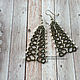 Lace earrings tatting Christmas Trees, Earrings, Sevastopol,  Фото №1