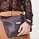 Postman's Purple Leather Shoulder Bag - Crossbody. Messenger Bag. BagsByKaterinaKlestova (kklestova). My Livemaster. Фото №5
