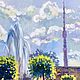  Oil etude ' View of Ostankino». Pictures. Fine Art for Joy. Online shopping on My Livemaster.  Фото №2