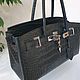 Сумка в стиле Birkin JPG Shoulder 42. Натуральная кожа. My Handmade. Классическая сумка. Magic denim in art. Ярмарка Мастеров.  Фото №6