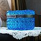 Винтаж: Антикварная ШКАТУЛКА чайная банка ЧАЙНИЦА купоросное стекло, Шкатулки винтажные, Москва,  Фото №1