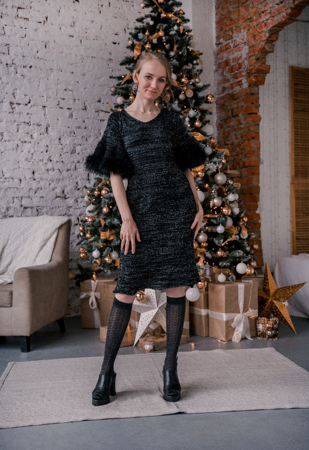 Нарядное вязаное платье из коллекции "Сияние", Платья, Красногорск,  Фото №1