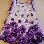 Одежда детская handmade. Livemaster - original item Felted sundress with silk for a Violet girl. Handmade.