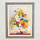Picture ribbons Bouquet with Mimosa. Pictures. Ribbon Embroidery. My Livemaster. Фото №5