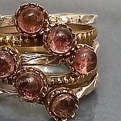 Винтаж: Серебряное кольцо 925 пробы с позолотой