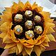 Подсолнух с конфетами. Букеты. SweetyMag вкусные букеты. Интернет-магазин Ярмарка Мастеров.  Фото №2