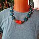 Necklace 'Karisma' coral,lava. Necklace. Shop. My Livemaster. Фото №5