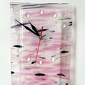 Для дома и интерьера handmade. Livemaster - original item Glass clock Pink dreams. Handmade.