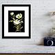 Mini painting with peonies. A small painting of peonies. Black Mini painting. Pictures. Zabaikalie. My Livemaster. Фото №6