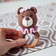 Order Baby box for girls: nipple holder, rodent, rattle-bear. MaraBoo Handmade. Livemaster. . Gift for newborn Фото №3