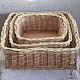 A set of square boxes woven from a vine. Storage Box. Elena Shitova - basket weaving. Online shopping on My Livemaster.  Фото №2