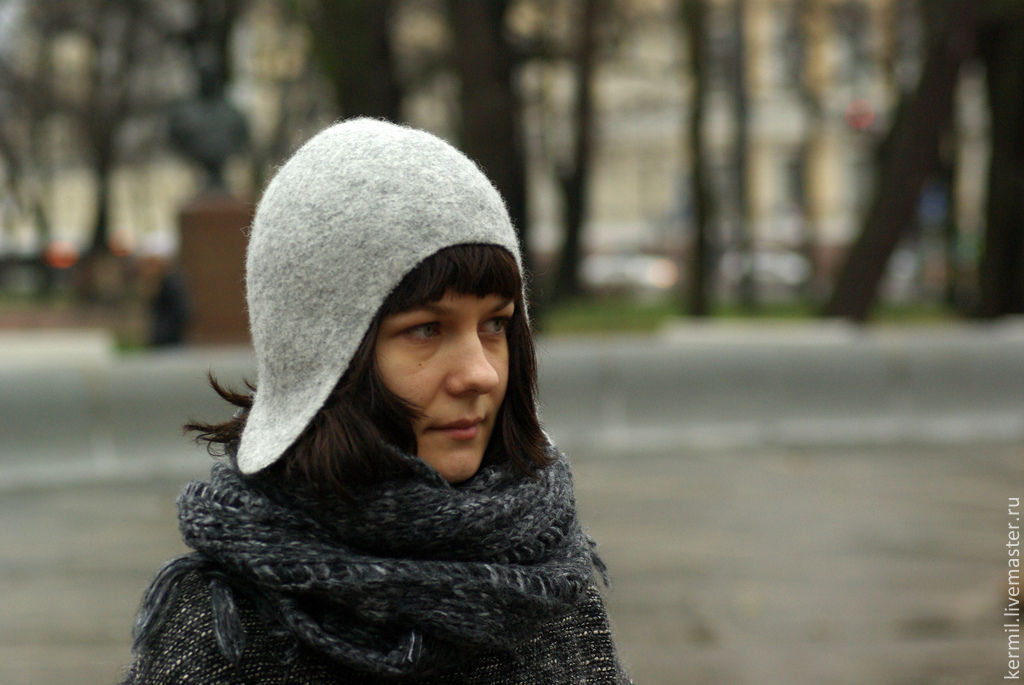 Winter hat felted, Hat with ear flaps, St. Petersburg,  Фото №1