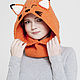  СНУД С КАПЮШОНОМ ЛИС. Капюшоны. Woolcraft. Интернет-магазин Ярмарка Мастеров.  Фото №2