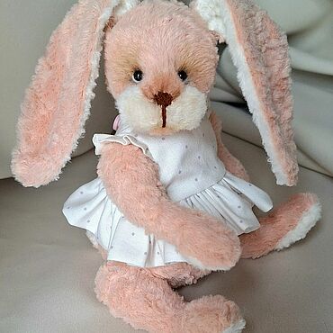Куклы и игрушки ручной работы. Ярмарка Мастеров - ручная работа Зайка тедди ручной работы. Интересный подарок.. Handmade.