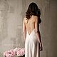 Long Silk Bridal Nightgown With Open Back and Lace F12, Nightdress, Kiev,  Фото №1