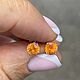 Продано! Серьги с гранатом фанта 1.7  ct. Натуральные камни. Серьги классические. Елена. Ярмарка Мастеров.  Фото №6