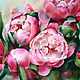Painting for interior Pink peonies (flowers green pink). Pictures. Pastelena. Online shopping on My Livemaster.  Фото №2