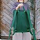 Кожаный рюкзак "Вестер" зеленого цвета. Рюкзаки. Heisen. Ярмарка Мастеров.  Фото №4