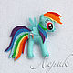 Заказать Брошь из фетра  "Пони Радуга (Рейнбоу Дэш / Rainbow Dash)". Лера Артёмова (Lerik). Ярмарка Мастеров. . Броши для детей Фото №3