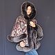 Jacket with wide sleeves and fox bluefrost. Outerwear Jackets. National Brand. My Livemaster. Фото №8