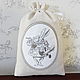 Linen bag with embroidery `White rabbit` `Sulkin house` embroidery workshop
