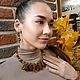 Колье и серьги  ,,Душа осени,, из янтаря и сердолика, Колье, Стерлитамак,  Фото №1