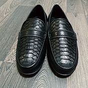 Обувь ручной работы handmade. Livemaster - original item Moccasins made of genuine Python skin and genuine leather!. Handmade.