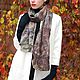 Scarf silk 'Thicket' eco print brown green boho, Scarves, Moscow,  Фото №1