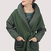 Одежда handmade. Livemaster - original item Coat green woolen short wool raincoat. Handmade.