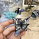 Brooch ' Black and white moth, butterfly, black and white'. Brooches. greenfox-23. Online shopping on My Livemaster.  Фото №2
