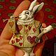 Белый Кролик (брошь или подвеска), Мягкие игрушки, Москва,  Фото №1