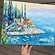 Картина маслом «Рыжие крыши домиков у моря», 50-40 см. Картины. Жанна Щепетова. Ярмарка Мастеров.  Фото №11