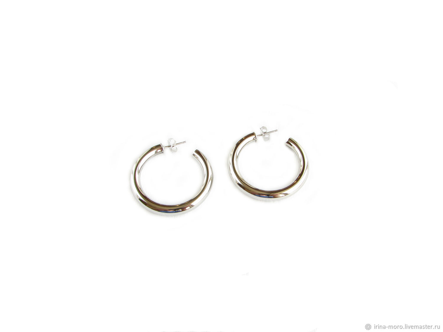 Large Ring Earrings, Massive Silver ring Earrings – купить на Ярмарке ...