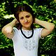 Футболка с вышивкой "8031 кв" белая. Футболки. Вышитые футболки // Вышиванки. Ярмарка Мастеров.  Фото №5
